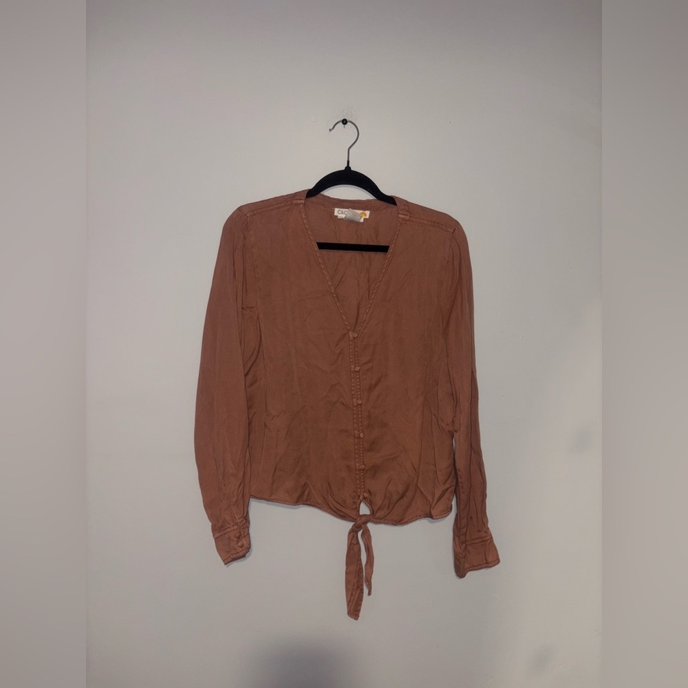 C&C California | Pink Front Tie Blouse